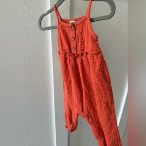 Old Navy Spaghetti Strap Button-Front Jumpsuit in “Chimayo Red”